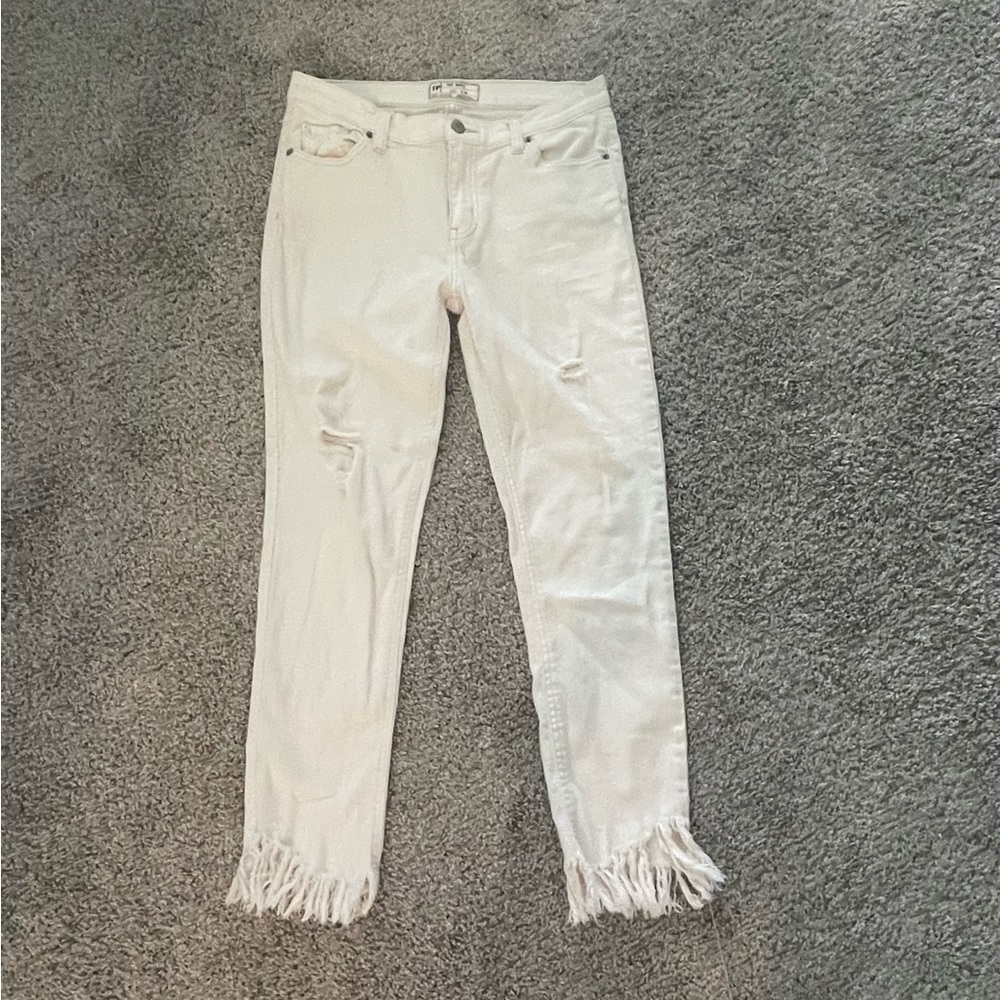 Free People Beachy White Ankle Length Jeans size 26